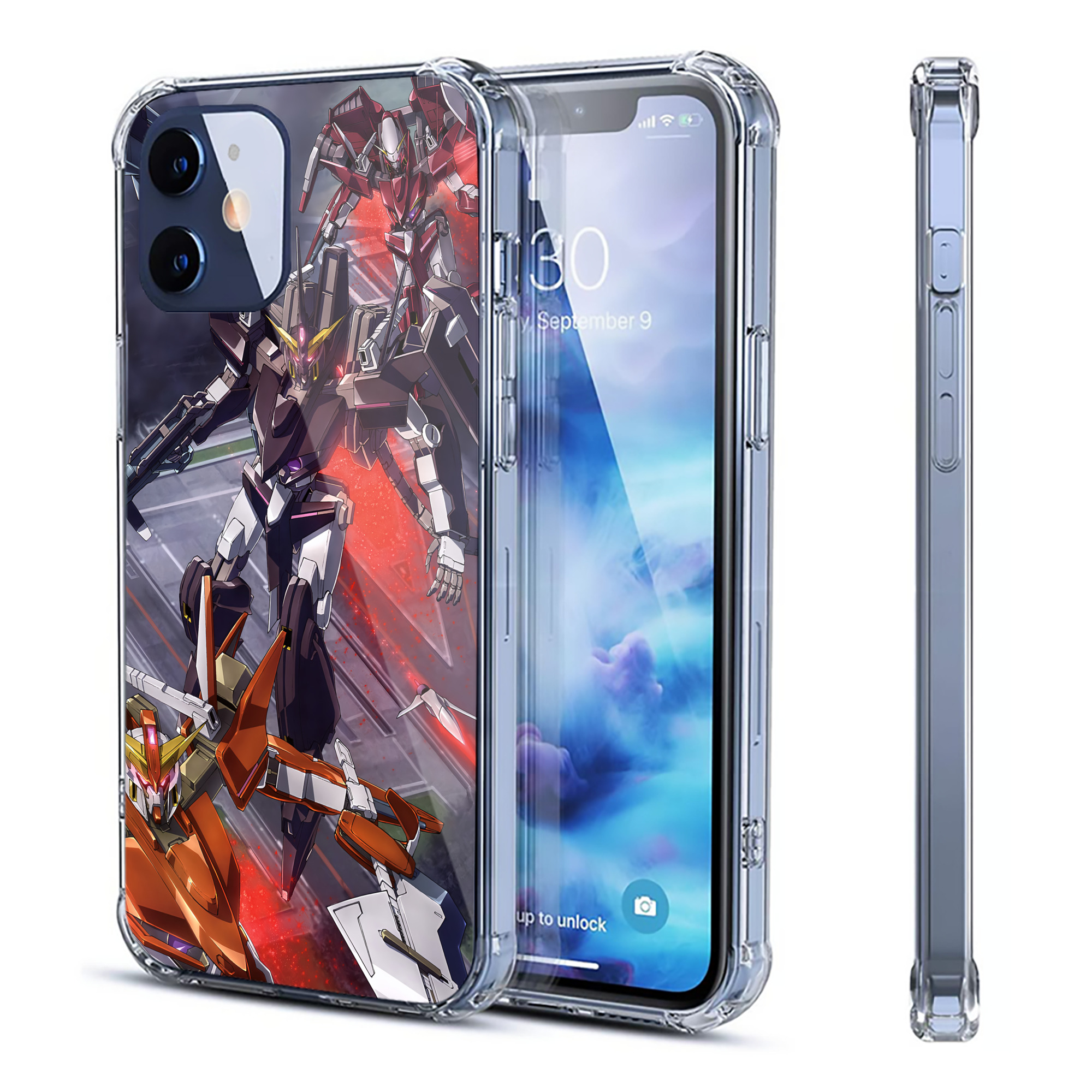 （画像用） 機動戦士ガンダム Mobile Suit Gundam 【iPhone 12シリーズ対応】透明スマホケース（クリアソフトケース）